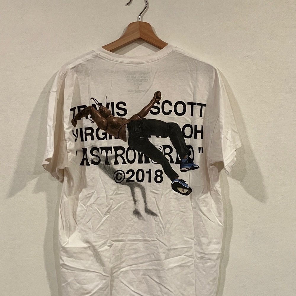 Travis scott Virgil Abloh White Graphic T-Shirt with Astroworld Design